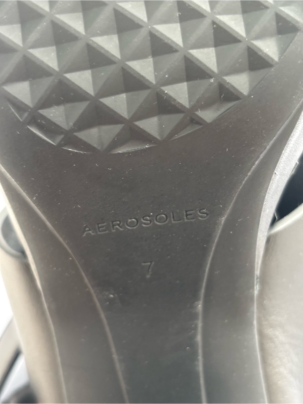 Aerosoles Camera Platform Sandals Black Leather Size 7M NEW In Box - Picture 6 of 10
